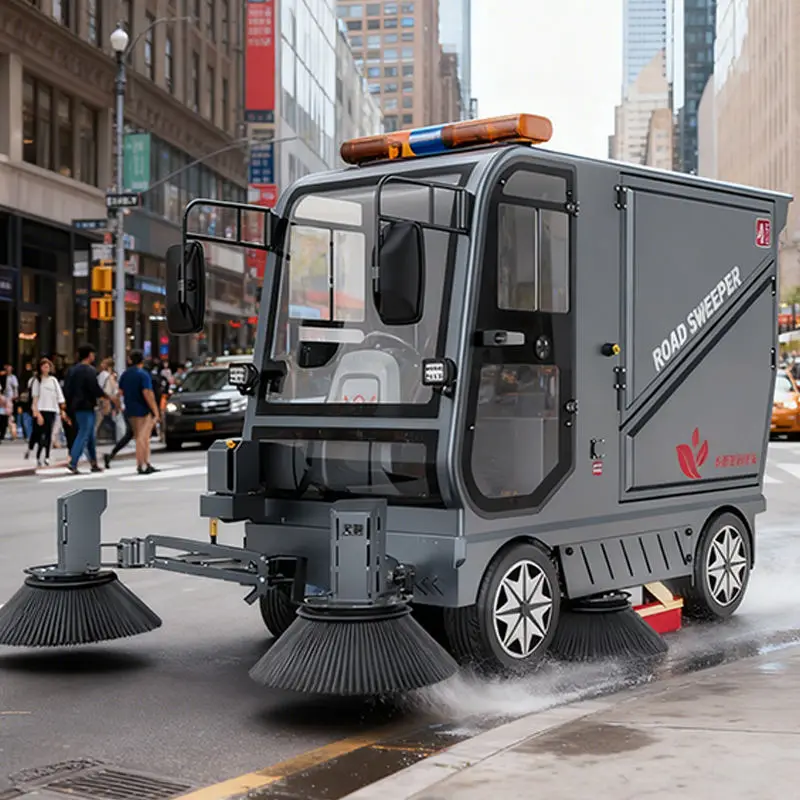 CleanHorse M10 Industrial Electric All Closed Cab Road Sweeper Cleaning Street Sweeping Machine for Clean Outdoor Streets — image 4