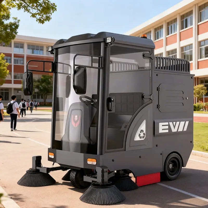 CleanHorse M8 Heavy-duty Electric Floor Brush Battery Opedated Ride on Sweeping Machine for Vacuum Airport Warehouse Cleaning — image 3
