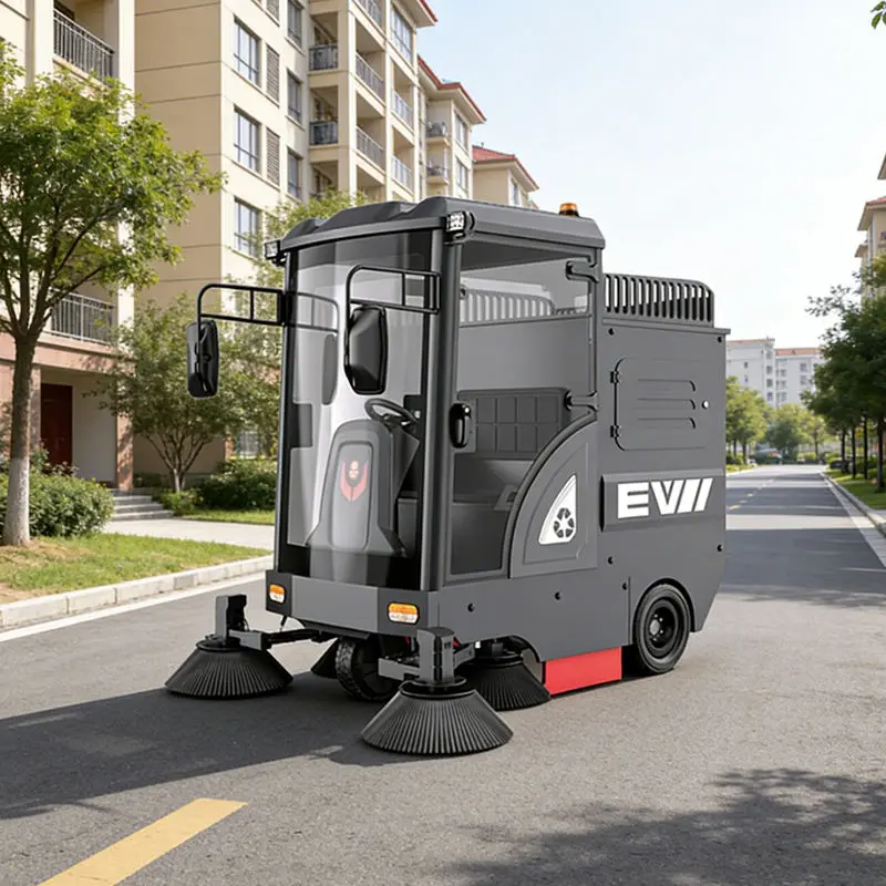 CleanHorse M8 Heavy-duty Electric Floor Brush Battery Opedated Ride on Sweeping Machine for Vacuum Airport Warehouse Cleaning — image 4