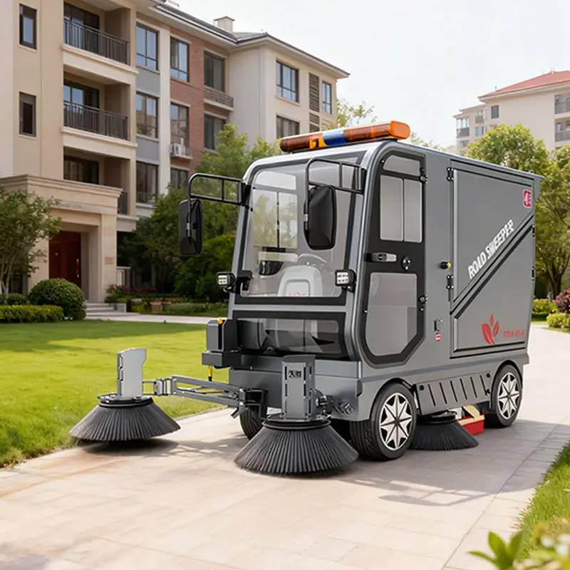 CleanHorse M10 Industrial Electric All Closed Cab Road Sweeper Cleaning Street Sweeping Machine for Clean Outdoor Streets — image 5