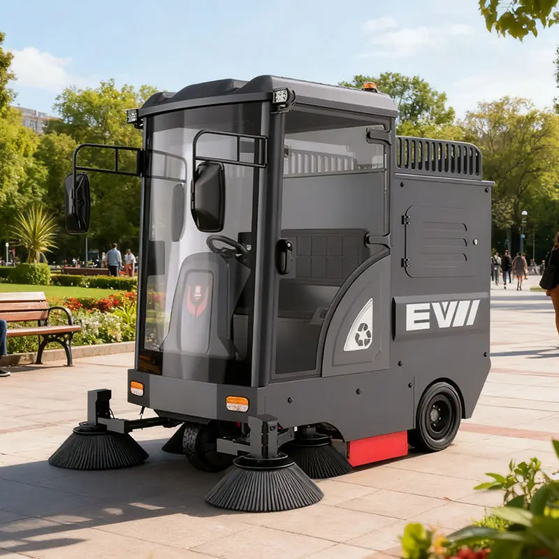 CleanHorse M8 Heavy-duty Electric Floor Brush Battery Opedated Ride on Sweeping Machine for Vacuum Airport Warehouse Cleaning — image 5