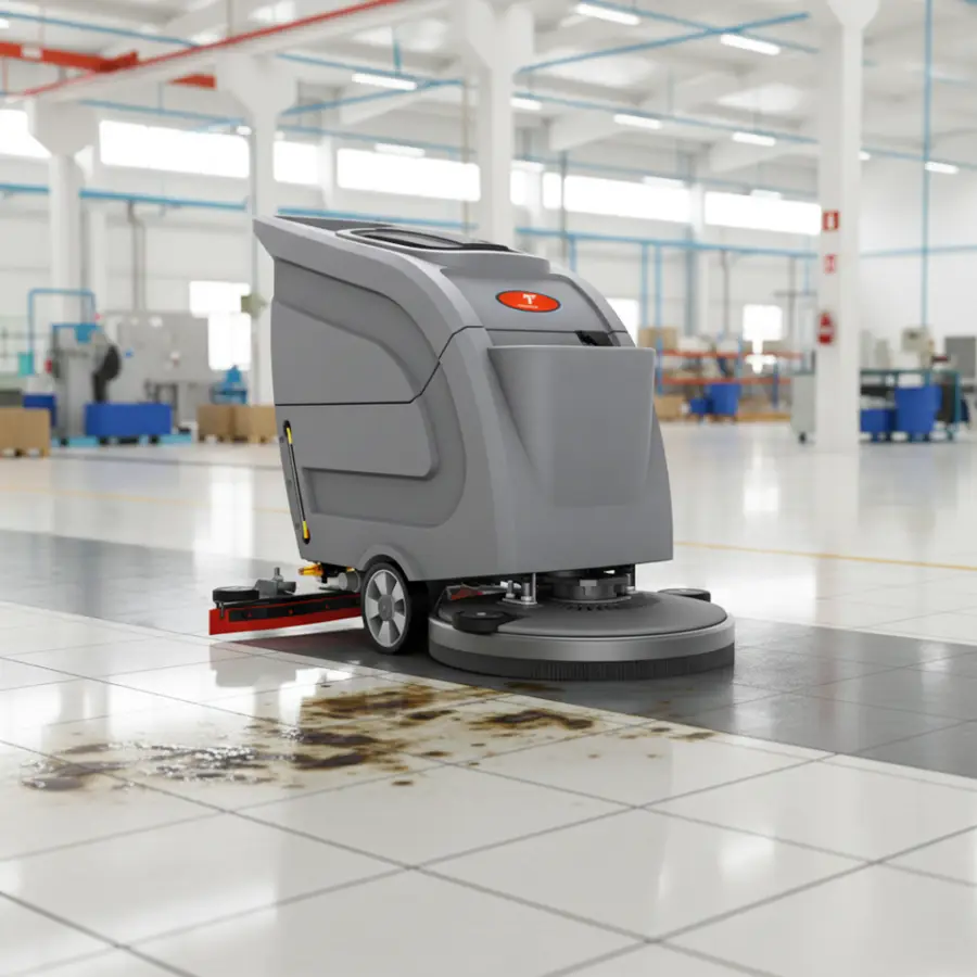 CleanHorse X1 New Walk-Behind Industrial Floor Scrubber Manual High Efficiency Hospital Hygiene Solution Cleaning 530mm 800mm — image 4