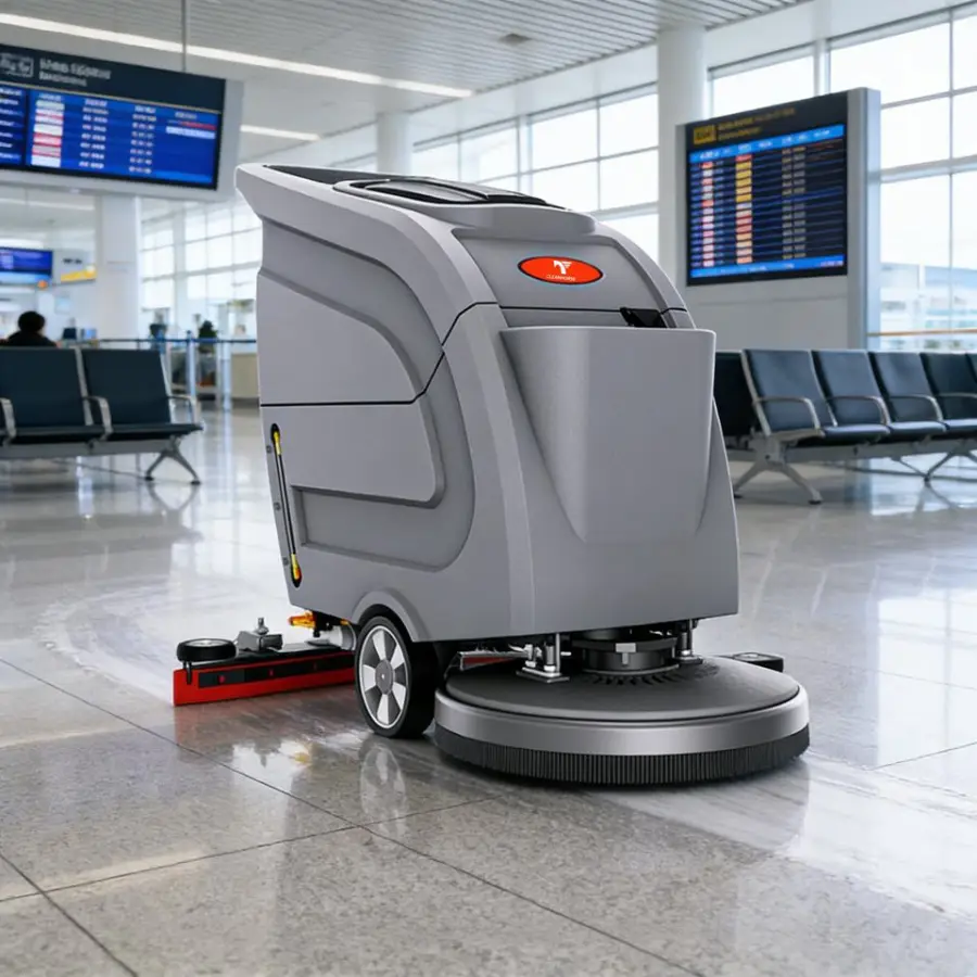 CleanHorse X1 New Walk-Behind Industrial Floor Scrubber Manual High Efficiency Hospital Hygiene Solution Cleaning 530mm 800mm — image 5