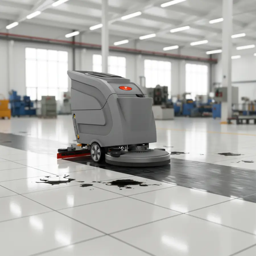 CleanHorse X1 New Walk-Behind Industrial Floor Scrubber Manual High Efficiency Hospital Hygiene Solution Cleaning 530mm 800mm — image 7