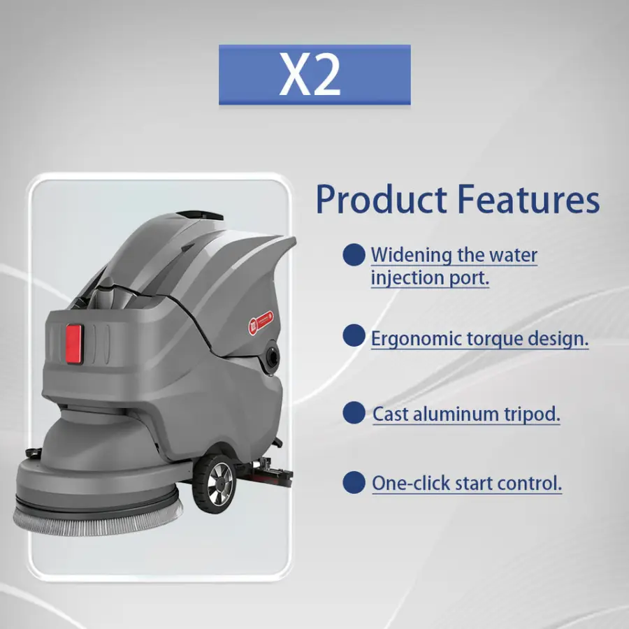 Cleanhorse X2 New Walk-behind Floor Scrubber 24V85Ah Maintenance-free Battery 2500/h Cleaning Capacity 2-Year Warranty — image 7
