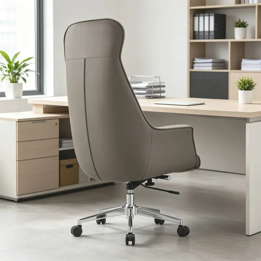 B2B Contract Office Seating Supplier Modern CEO Studio Contemporary All-Upholstered Leather Swivel Ergonomic Executive Chair — image 3