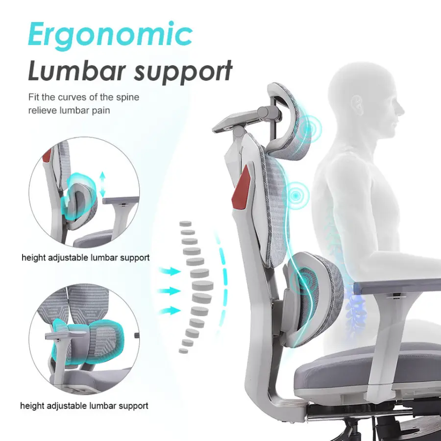 Factory Direct Sale Comfortable Multi-color Optional PC Computer Ergonomic Desk Office Gamer Chair with Footrest — image 3