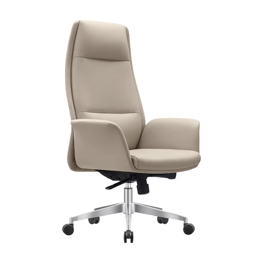 Promotional Office Furniture Manager Chair Reclining Brown Genuine Leather Executive Office Chair Leather — view 5
