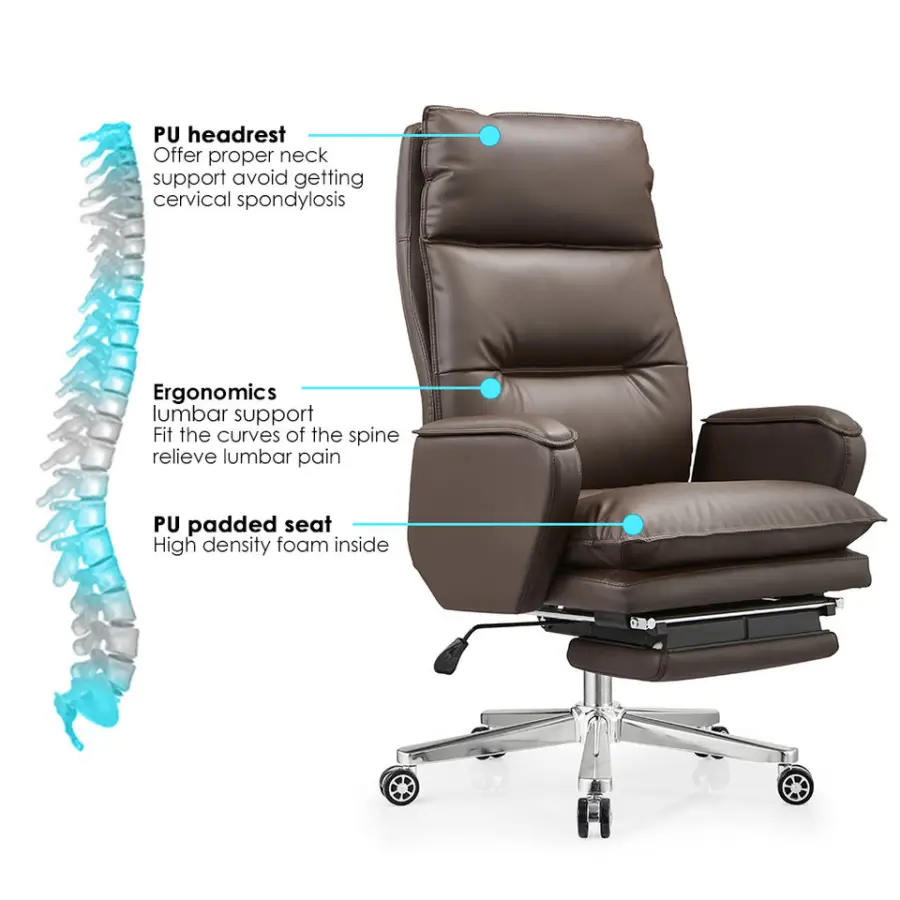 Boss Business Management Ergonomic Luxury Executive Office Leather Swivel Chair — image 4