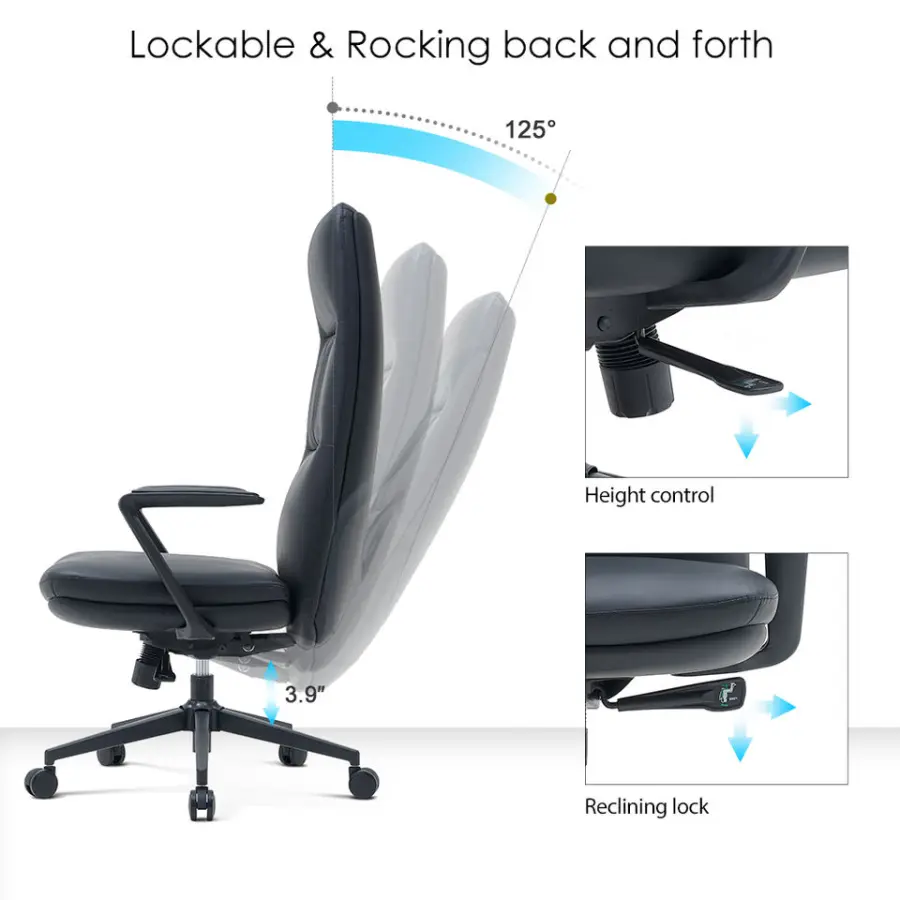Cadeira Executiva Comfortable Seating Solution Work Environment High End Ceo Luxury Italy Leather Executive Chair — image 6