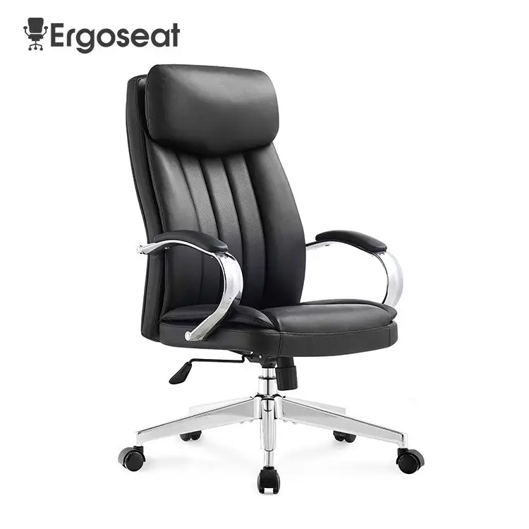 Manufacture Foshan Luxury High Back Lumbar Support Home Swivel boss Ergonomic Leather Office Chair — view 1