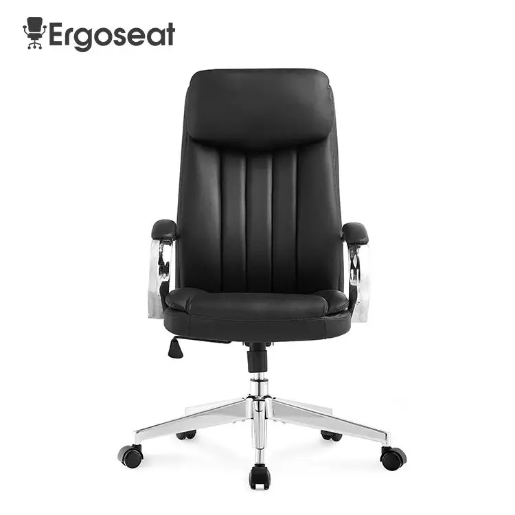 Manufacture Foshan Luxury High Back Lumbar Support Home Swivel boss Ergonomic Leather Office Chair — image 3