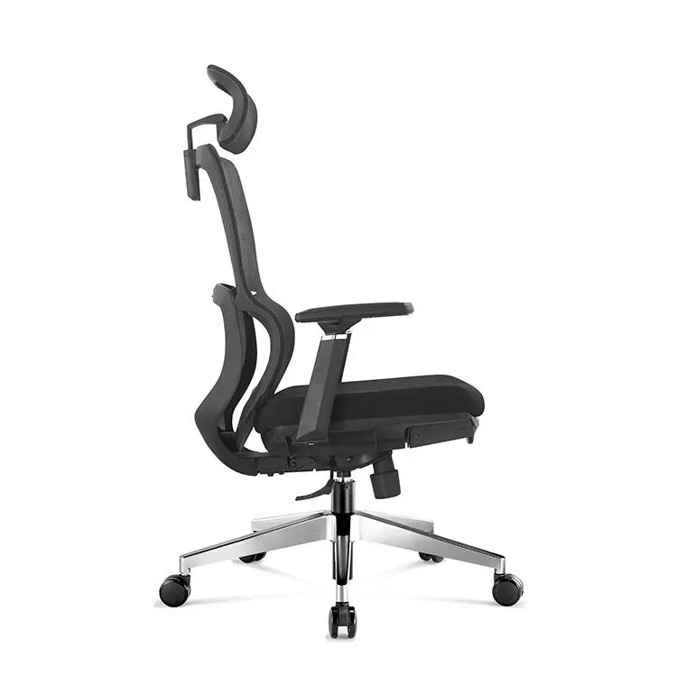 Wholesale Modern Lift Computer Chair Nylon Mesh Hight Back Swivel Design Ergonomic Oficina Staff Office Chair With Footrest — image 3