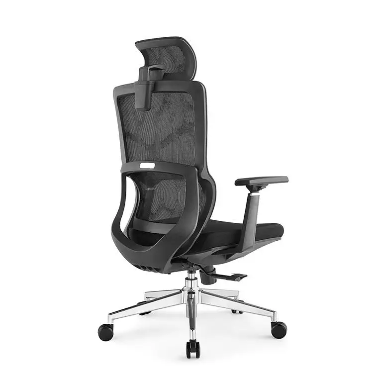 Wholesale Modern Lift Computer Chair Nylon Mesh Hight Back Swivel Design Ergonomic Oficina Staff Office Chair With Footrest — image 6