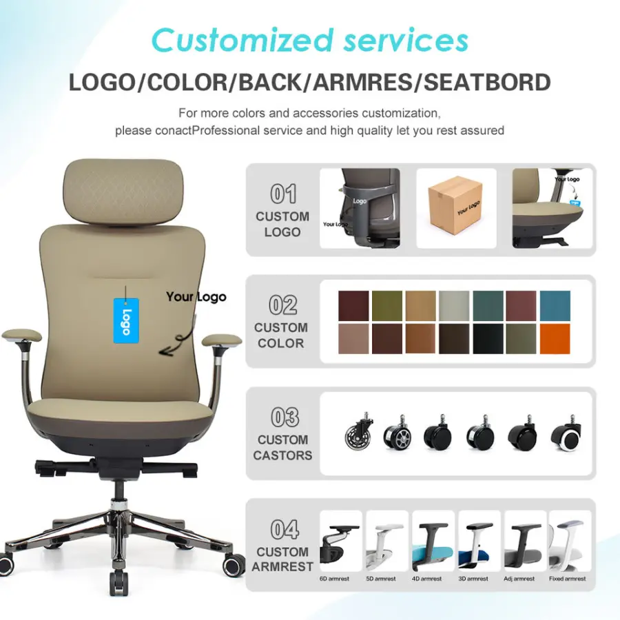 High-end European Design Director CEO Office Heavy Duty Leather Executive Chair for 8-10 Hours Sitting — image 5