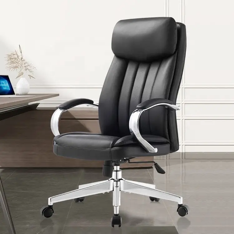 Factory Direct Supply Contemporary Office Leather Chair Black Swivel Government Office Chair Ceo — view 1