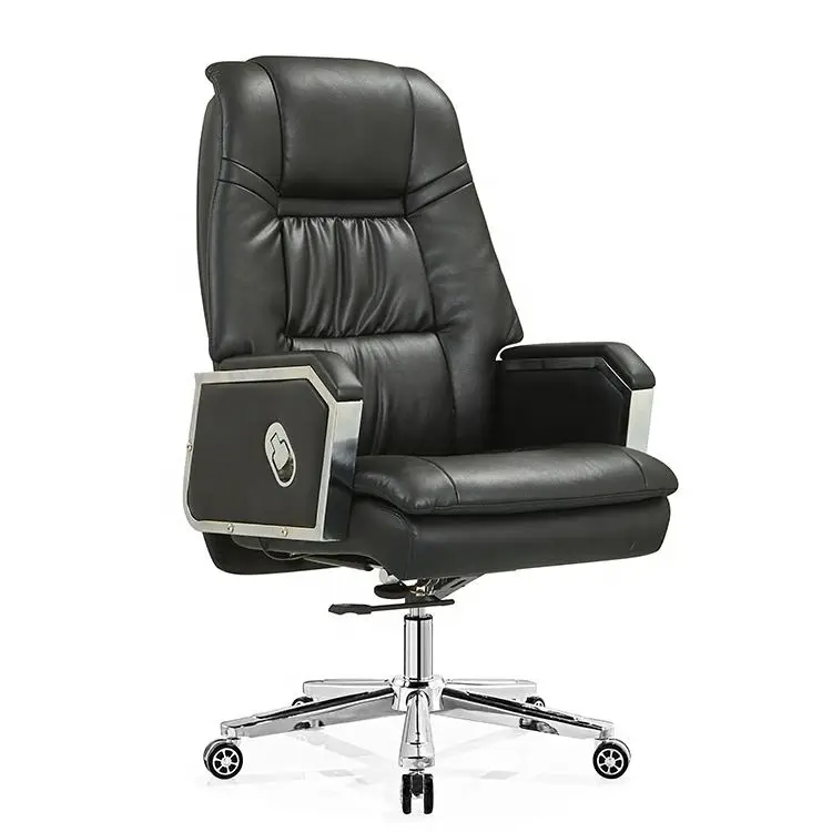High Quality High Back Luxury Comfortable Genuine Leather Manager Executive Chair Reclining Boss Office Chair Leather — view 1