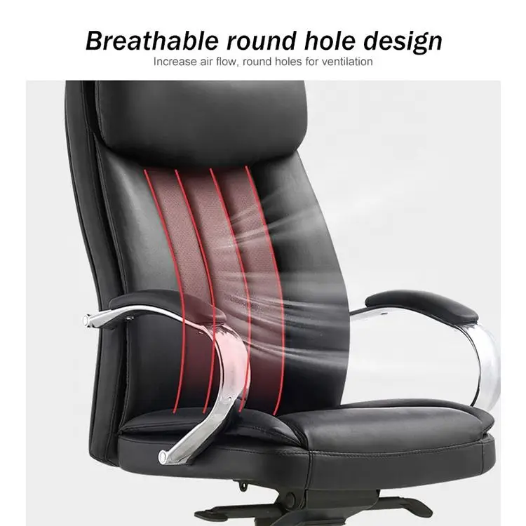 Factory Direct Supply Contemporary Office Leather Chair Black Swivel Government Office Chair Ceo — view 6