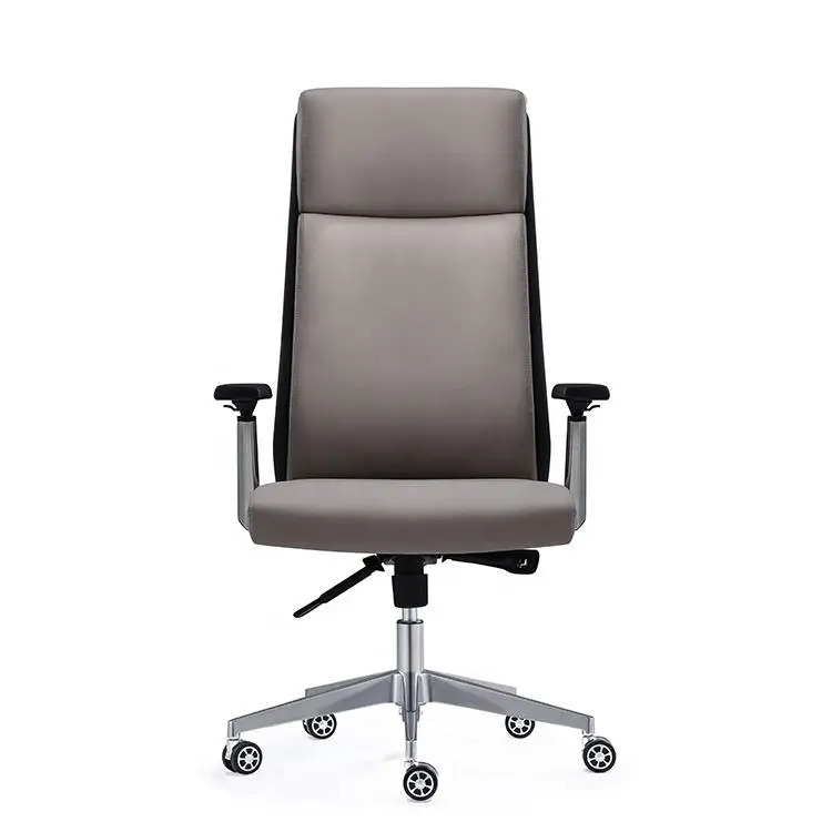 Factory Price High Back Office Chair Executive Boss Pu Leather Furniture Swivel Adjustable Leather Chair — view 4