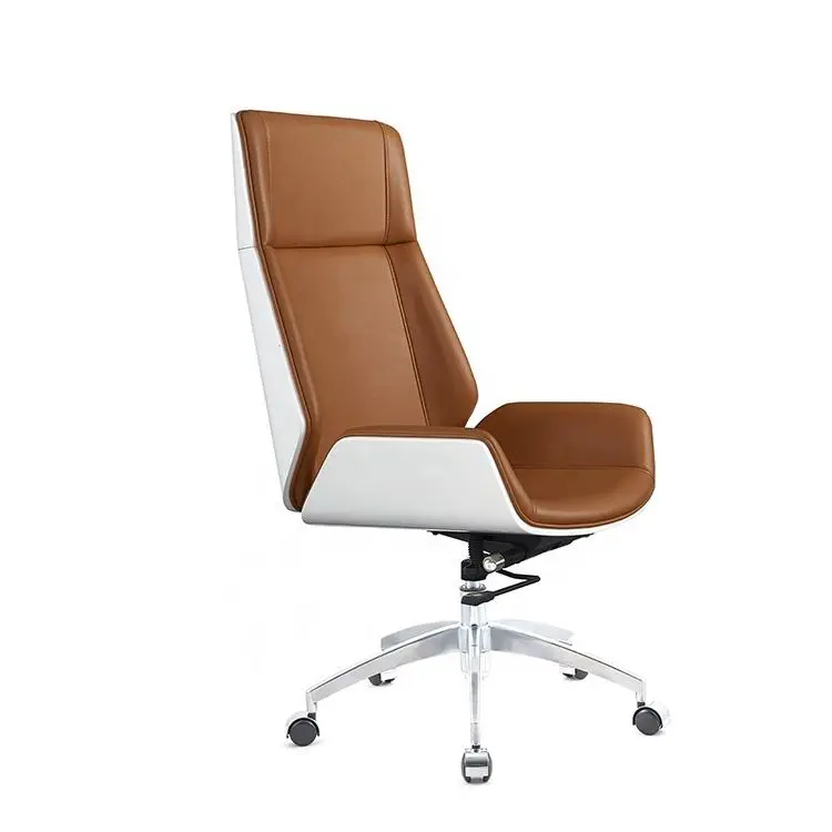 High End boss Gold and White Luxury Leather Executive Office Chair — image 4