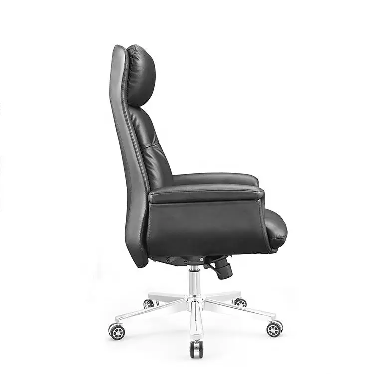 Cheap Massage Soft Ergonomic Office Furniture Executive Recliner boss Chairs Luxury Black PU Leather Office Chair — image 4