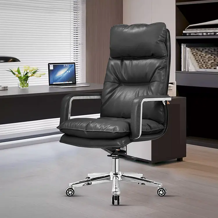 Cheap Massage Soft Ergonomic Office Furniture Executive Recliner boss Chairs Luxury Brown PU Leather Office Chair — view 1