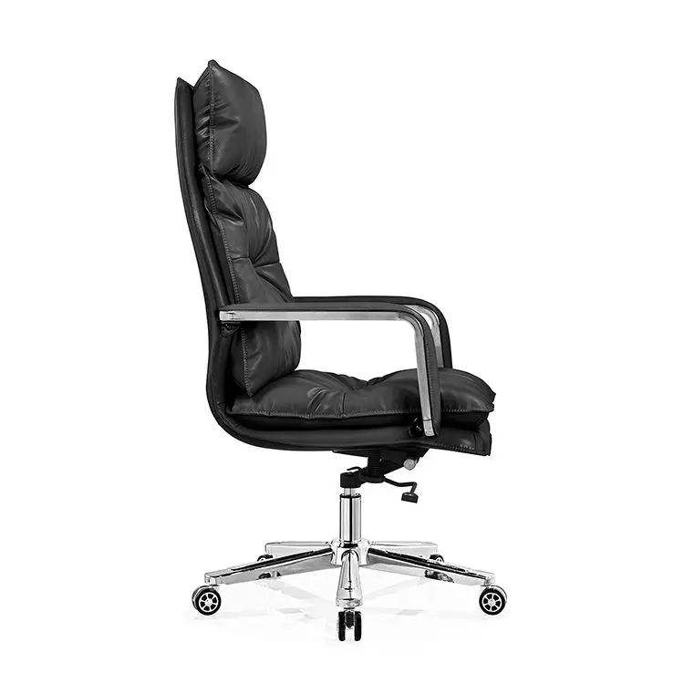 Cheap Massage Soft Ergonomic Office Furniture Executive Recliner boss Chairs Luxury Brown PU Leather Office Chair — image 5