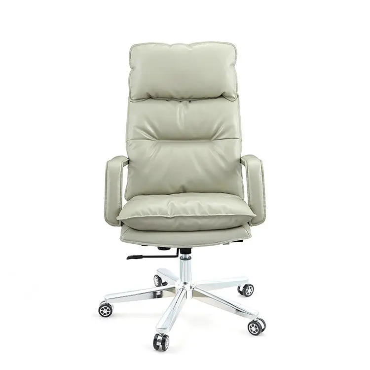 Cheap Massage Soft Ergonomic Office Furniture Executive Recliner boss Chairs Luxury Brown PU Leather Office Chair — image 7