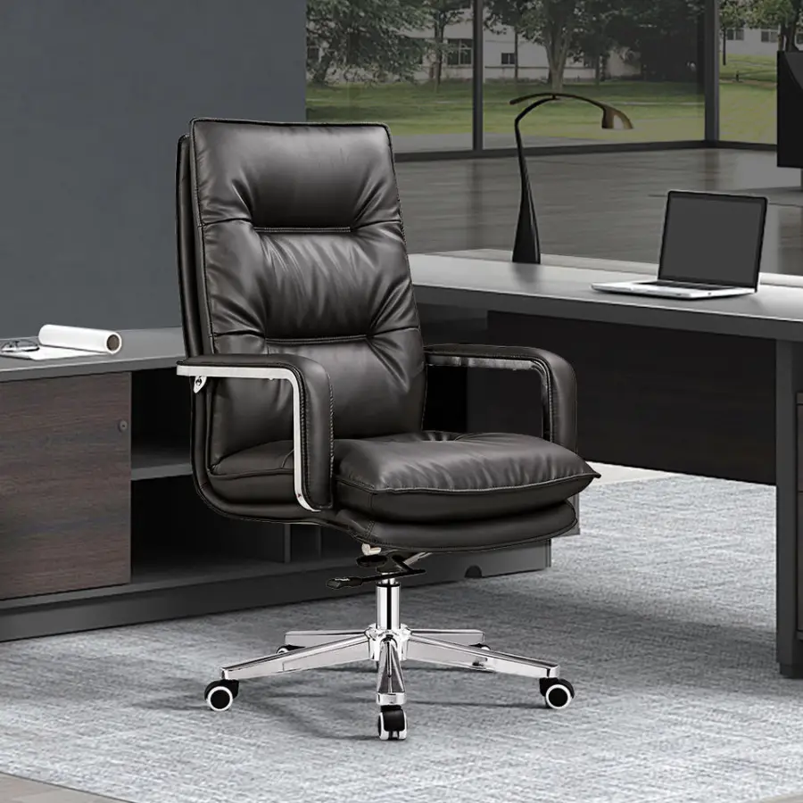 New Arrival Height Adjustable Ergo Executive Office High Back PU Executive Boss Manager Chair With Rolling Swivel Pu Padded — image 6