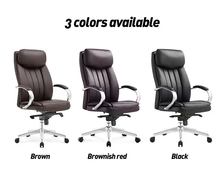 Luxury Boss Ergonomic Chair Recliner Soft Genuine Leather Revolving Swivel Management Executive Office Chair With Footrest — image 7