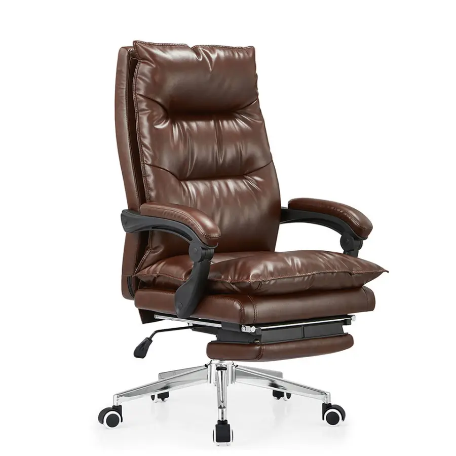 Wholesale Soft Ergonomic Office Furniture Silla Escritorio Executive Recliner Boss Chairs Luxury Black Pu Leather Office Chair — image 6