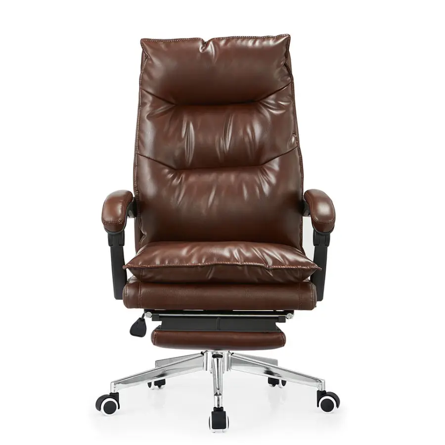 Wholesale Soft Ergonomic Office Furniture Silla Escritorio Executive Recliner Boss Chairs Luxury Black Pu Leather Office Chair — image 7