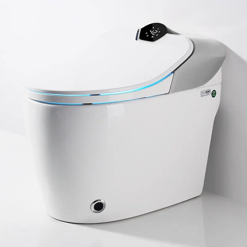 Water Closet No Water Pressure Modern Design Grey Smart Toilet Automatic Ceramic One Piece Sanitary Ware Intelligent Wc Toilet — image 4