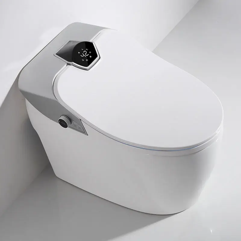 Water Closet No Water Pressure Modern Design Grey Smart Toilet Automatic Ceramic One Piece Sanitary Ware Intelligent Wc Toilet — image 5