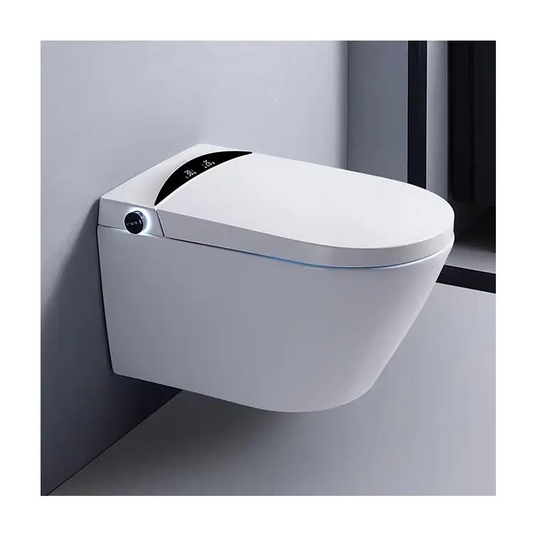 High Quality Wall Mounted Ceramic One Piece Electric Intelligent Toilet Bowl Automatic Bathroom Wall Hung Smart Toilet W — view 1