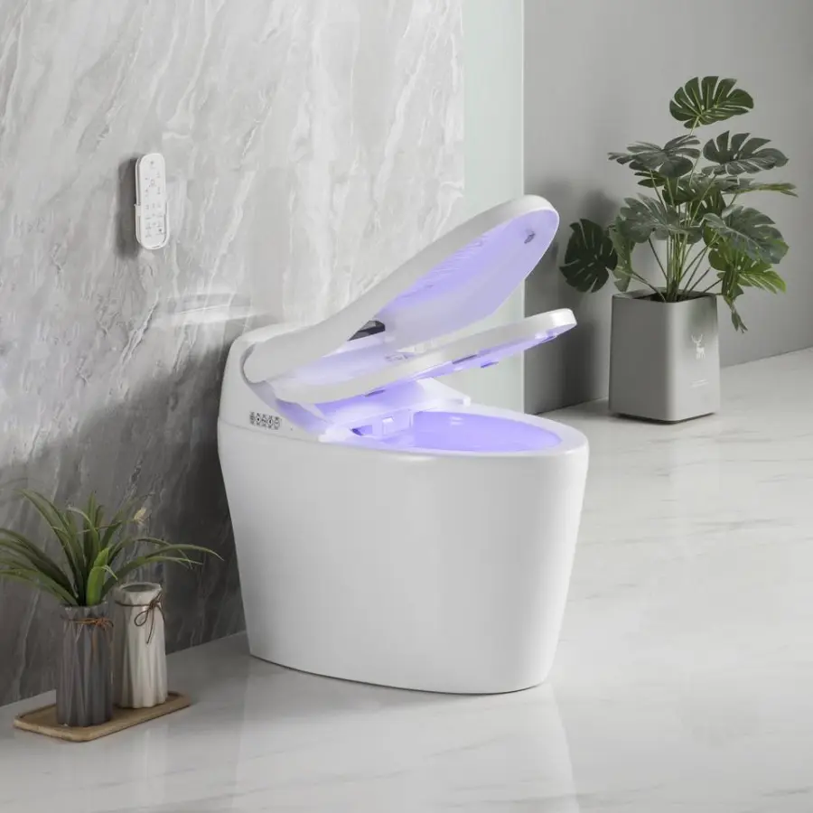 Modern Luxury Fashion Style Comfortable Seat Washroom Intelligent Inodoro Automatic Self-clean CUPC Smart Ceramic Toilet Bowl — image 3