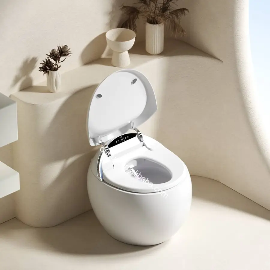 Hot Sale New Arrival Popular Modern Design Wc Egg Shape Intelligent Toilet Bowl Automatic Bathroom One Piece Smart Toilet — image 3