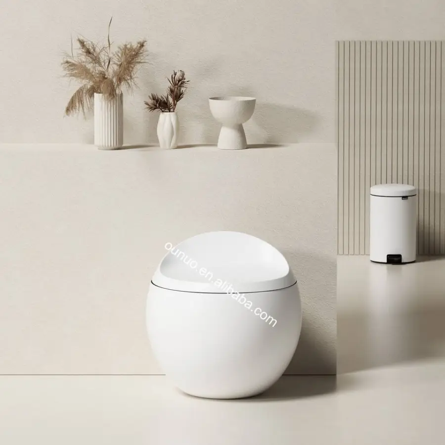 Hot Sale New Arrival Popular Modern Design Wc Egg Shape Intelligent Toilet Bowl Automatic Bathroom One Piece Smart Toilet — image 4