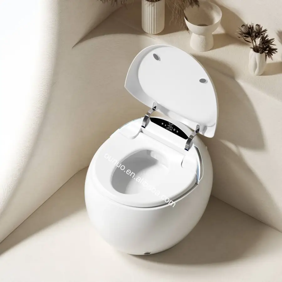 Hot Sale New Arrival Popular Modern Design Wc Egg Shape Intelligent Toilet Bowl Automatic Bathroom One Piece Smart Toilet — image 6