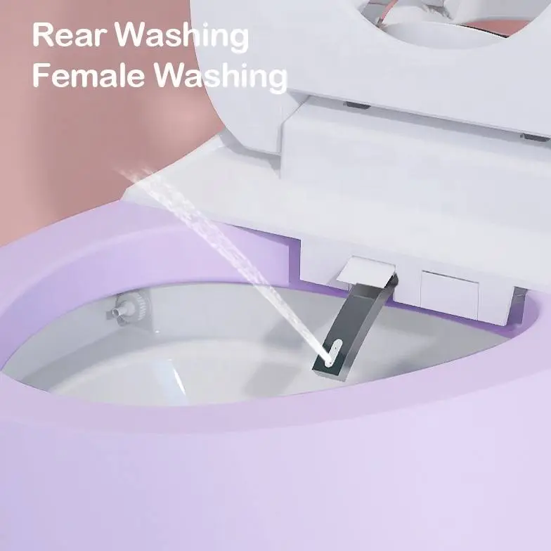 Intelligent Floor Mounted Wc Porcelain Toilet Bowl Bathroom Egg Shaep One Piece Automatic Ceramic Smart Toilet for Hotel Home — image 3
