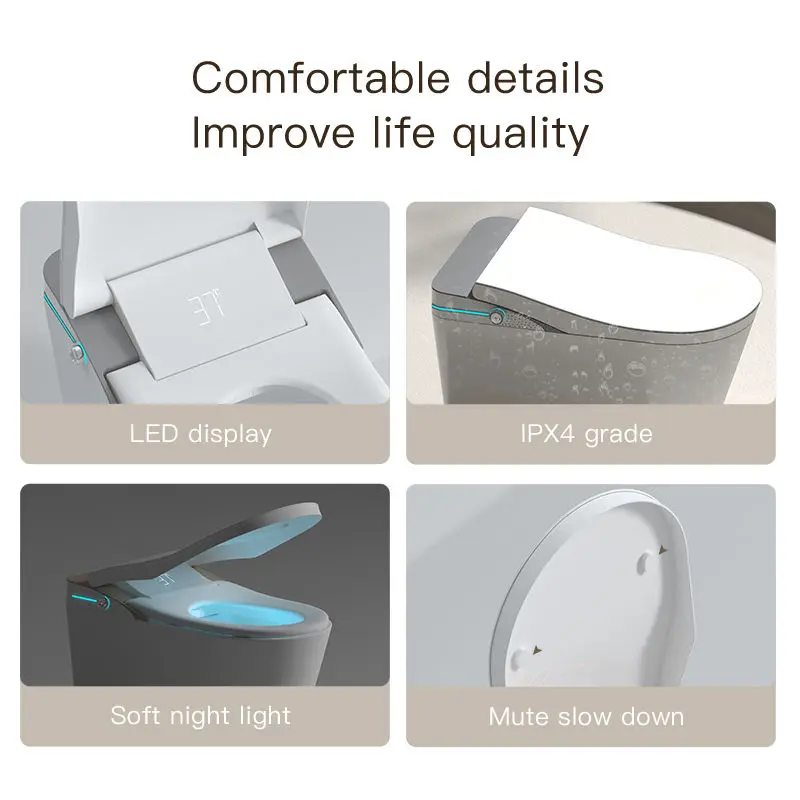 Automatic Wc Sanitary Ware Water Closet Toilet Bowl Floor Mounted Luxury Ceramic Bathroom Intelligent Smart Toilet Commode — image 7