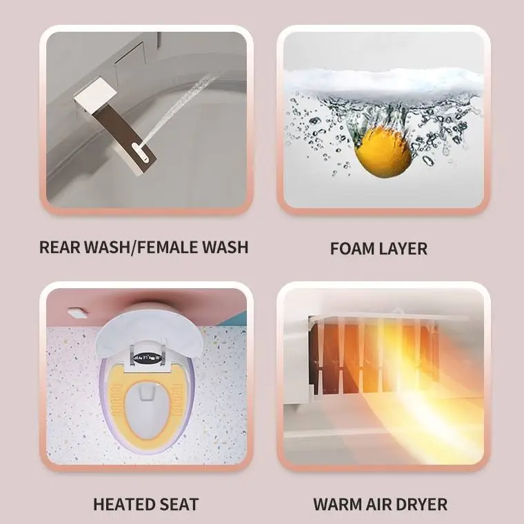 Intelligent Floor Mounted Wc Porcelain Toilet Bowl Bathroom Egg Shaep One Piece Automatic Ceramic Smart Toilet for Hotel Home — image 5