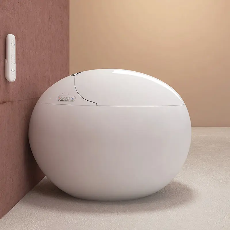 Egg Shape Luxury Modern Style Hot Sale Color Automatic Wc Toilet Bowl Floor Mounted Bathroom Intelligent Ceramic Smart Toilet — image 3