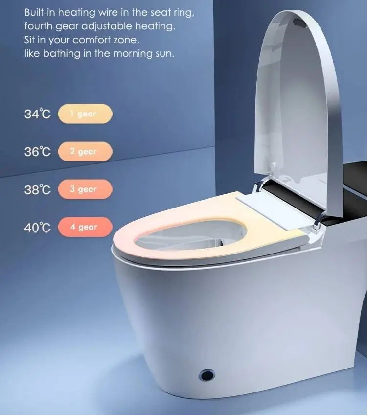 Intelligent Porcelain Cheap Price Water Closet Automatic Toilet Bowl Bathroom One Piece Ceramic Smart Toilet Commode — image 3