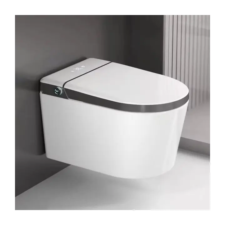 New Arrival Intelligent Wall Mounted Sanitary Ware Bathroom Automatic Hanging Water Closet Ceramic Wall Hung Smart Toile — view 1