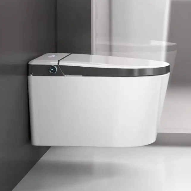 New Arrival Intelligent Wall Mounted Sanitary Ware Bathroom Automatic Hanging Water Closet Ceramic Wall Hung Smart Toilet — image 3