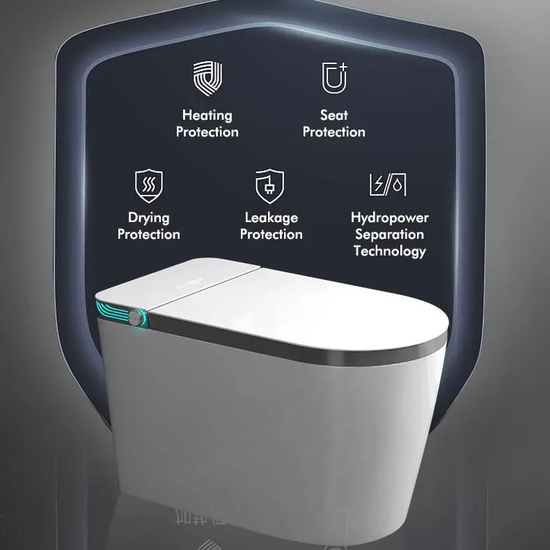 Big U Widened Seat Ring Floor Mounted Intelligent Water Closet Bathroom Ceramic Automatic Toilet Seat Smart Toilet Bowl — image 6
