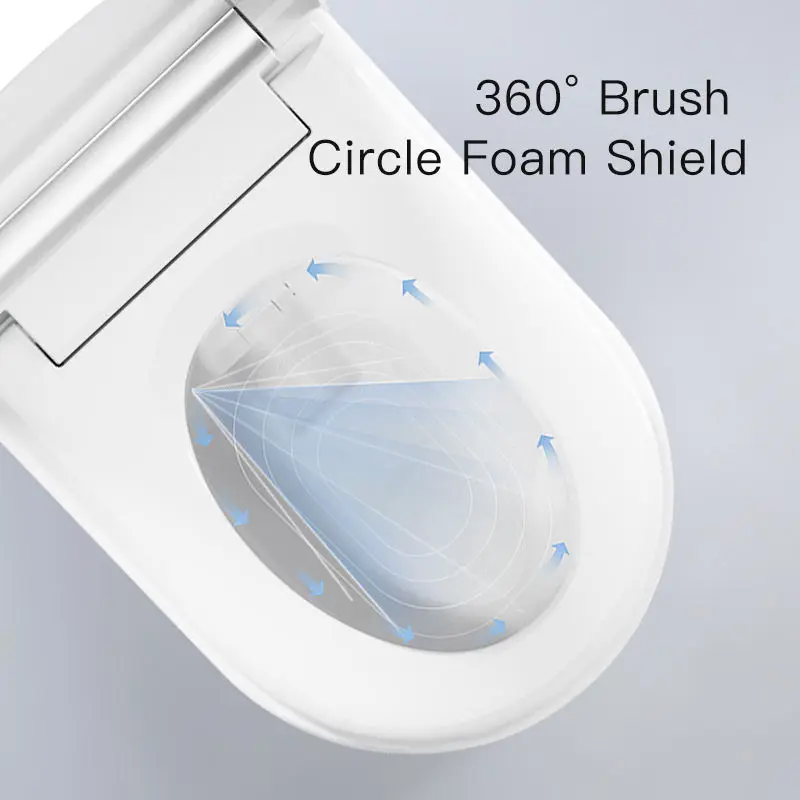 Color Ambient Light Elongated Intelligent Sanitary Ware Water Closet Bathroom Automatic Floor Mounted Ceramic Smart Toilet — image 5