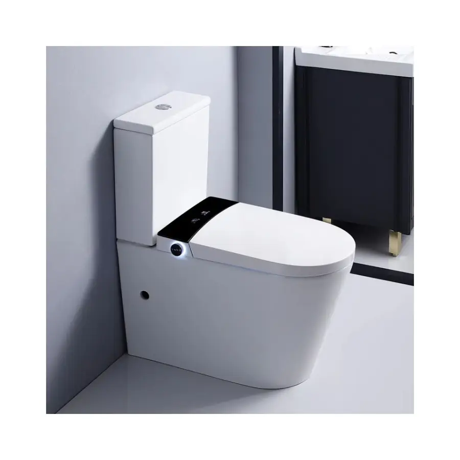 High-end Intelligent Sanitary Ware Floor Mounted Water Closet Automatic Bidet Toilet Smart Two Piece Toilet Commode for — view 1