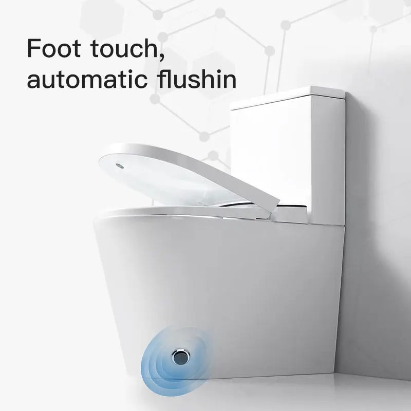 High-end Intelligent Sanitary Ware Floor Mounted Water Closet Automatic Bidet Toilet Smart Two Piece Toilet Commode for Home — image 3